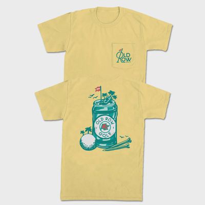 19th Hole Beer Can SS Pocket Tee-Butter
