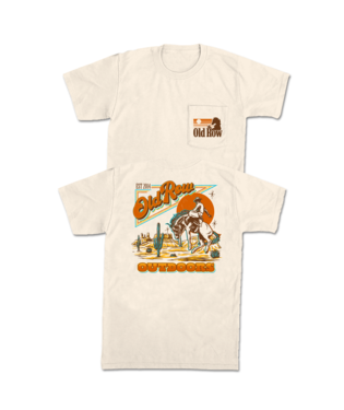 Outdoors Cowboy Banquet SS Pocket Tee-Ivory
