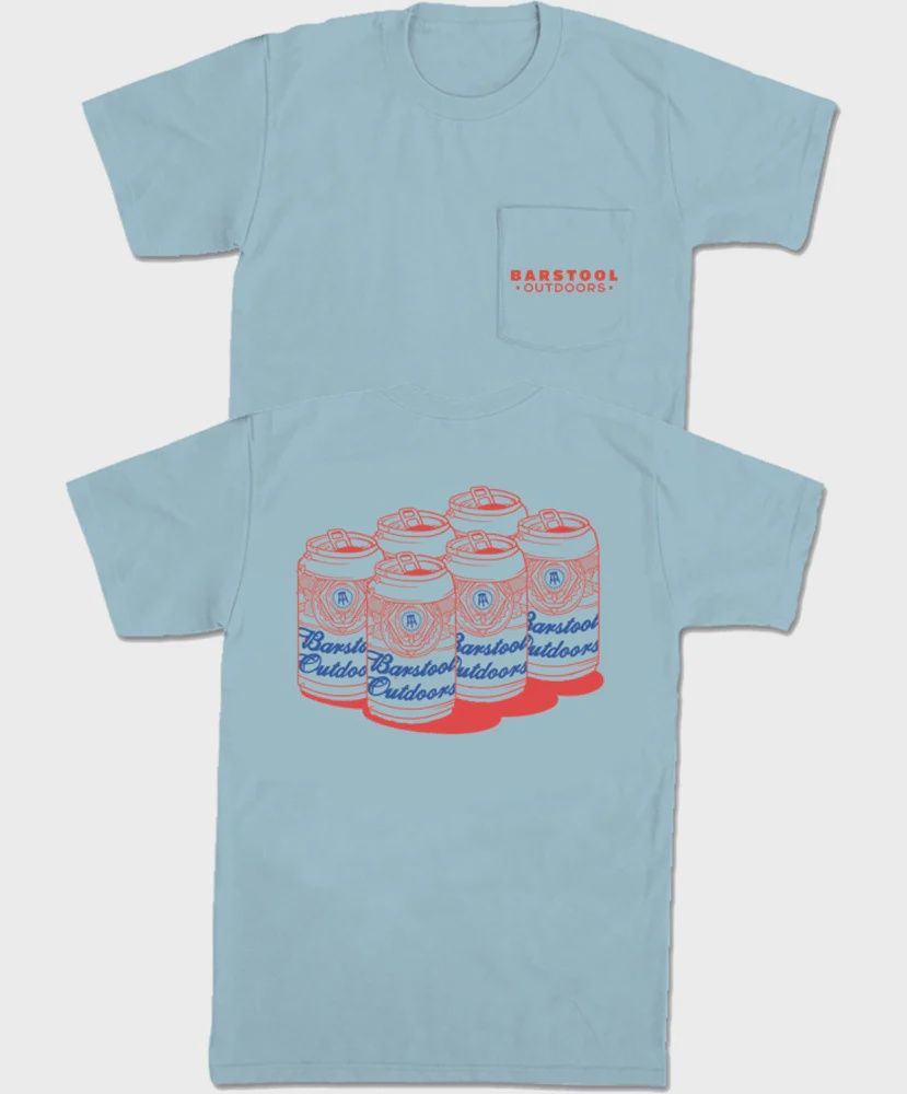 Barstool Outdoors 6 Pack SS Pocket Tee-Light Blue
