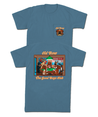 The Poker Dogs SS Pocket Tee-Blue