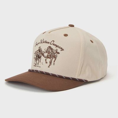 Los Rios Canvas Snapback Hat - Cream/Brown