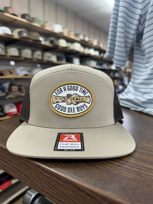 GOB Duck Call Patch 7-Panel Hat - Khaki/Brown