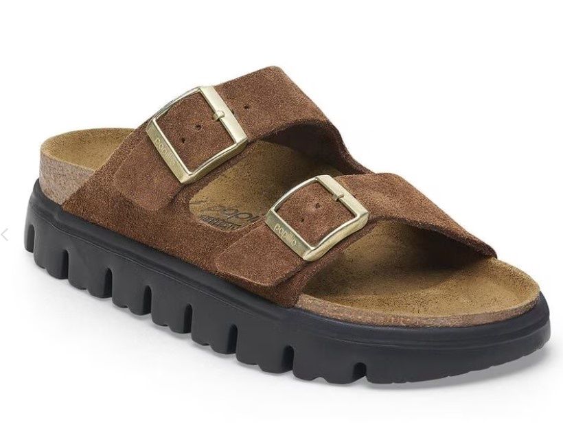 Arizona Chunky Platform Suede Sandal - Dark Tea - Narrow