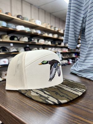 Mallard 7-Panel Trucker Hat - Cream/Bottomland