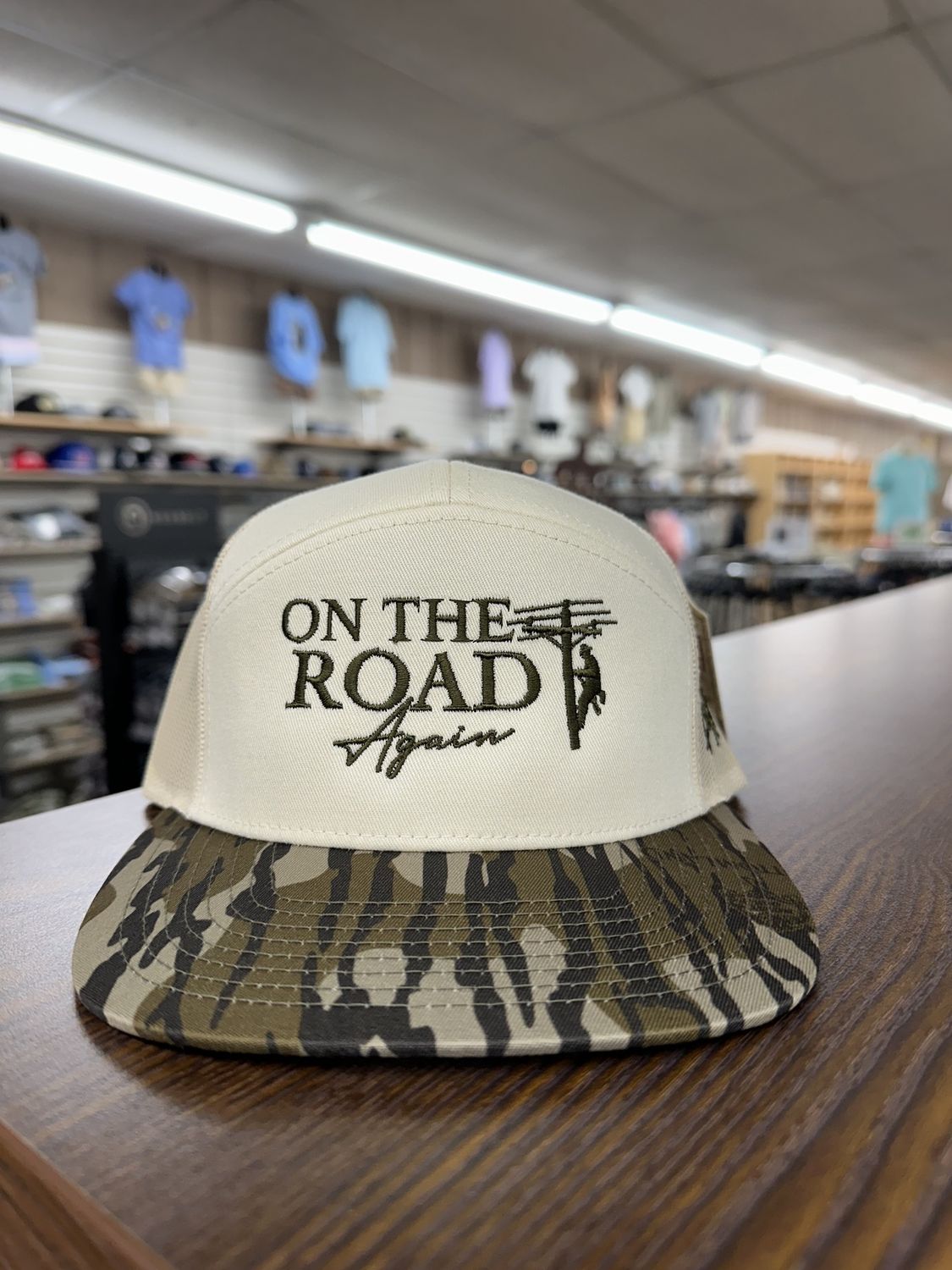 On The Road Again 7 Panel Hat - Bottomland/Natural