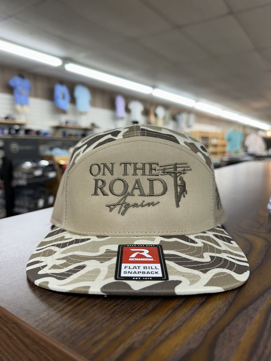 On The Road Again 7 Panel Hat - Field Camo