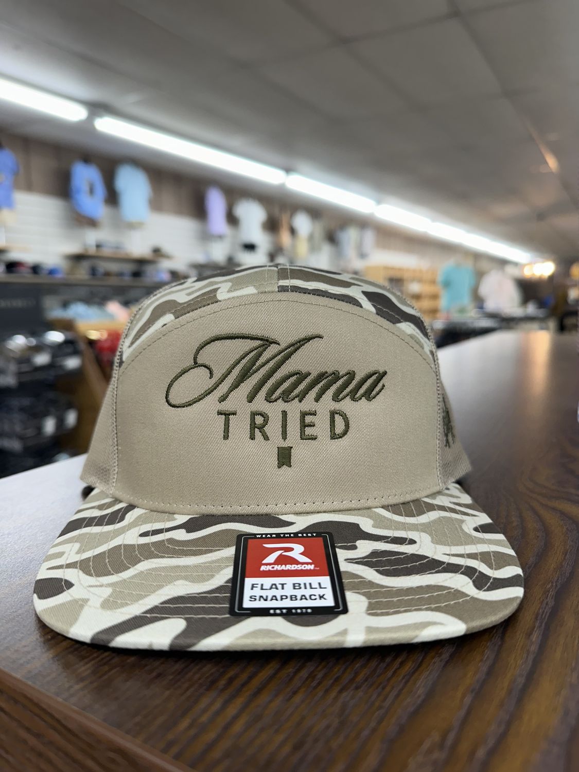 MHC Duck Leather Patch 7 Panel Hat - Field Camo