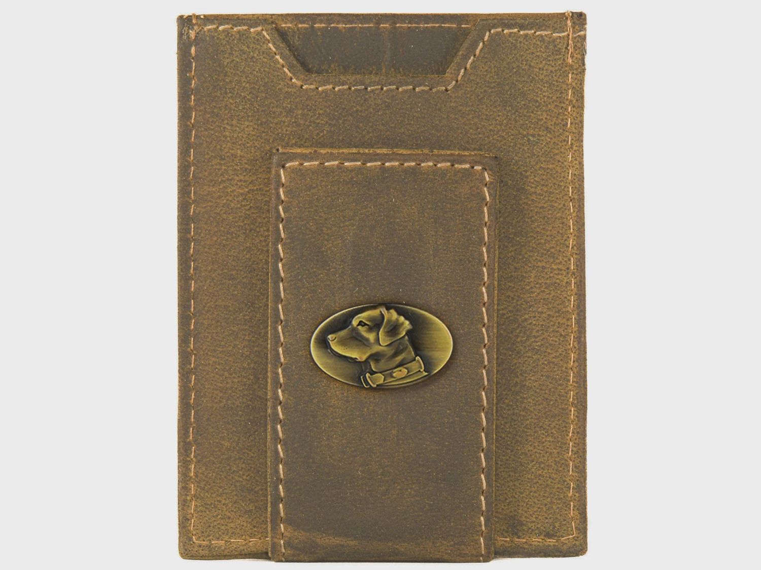 Vintage Tan Front Pocket Wallet, Style: Lab