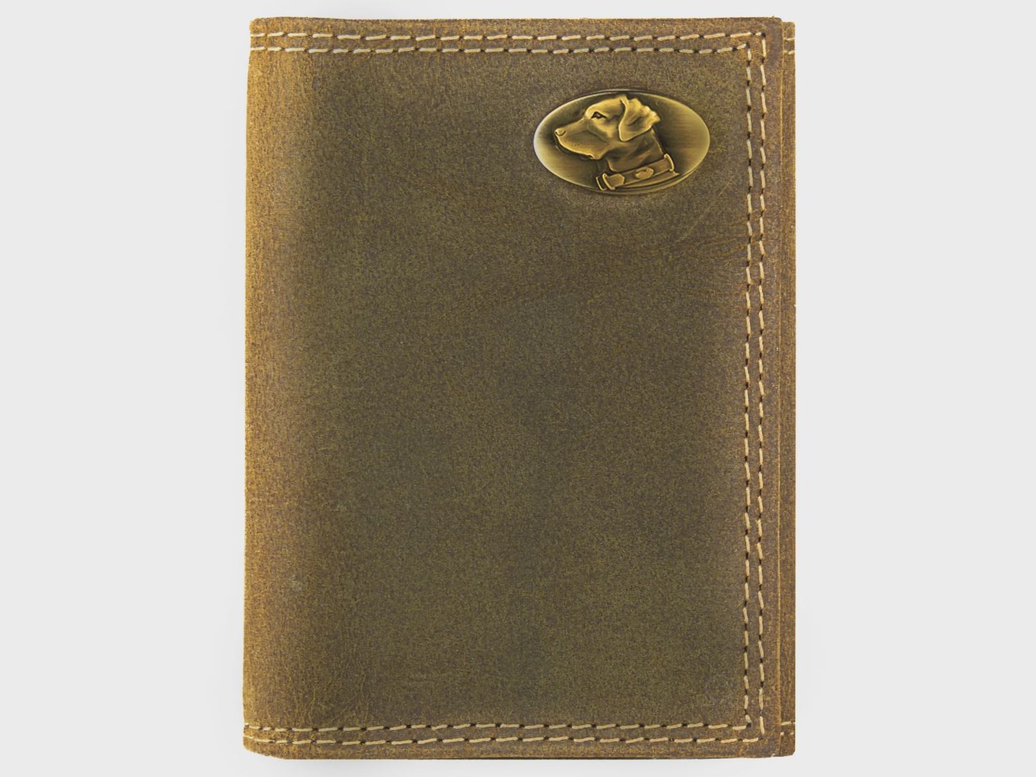 Vintage Tan Trifold Wallet, Style: Lab
