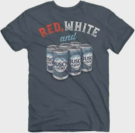 Busch Red White and Busch Light Short Sleeve Tshirt