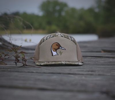 Pintail Duck Head 7 Panel Trucker Hat - Tree Stand Camo