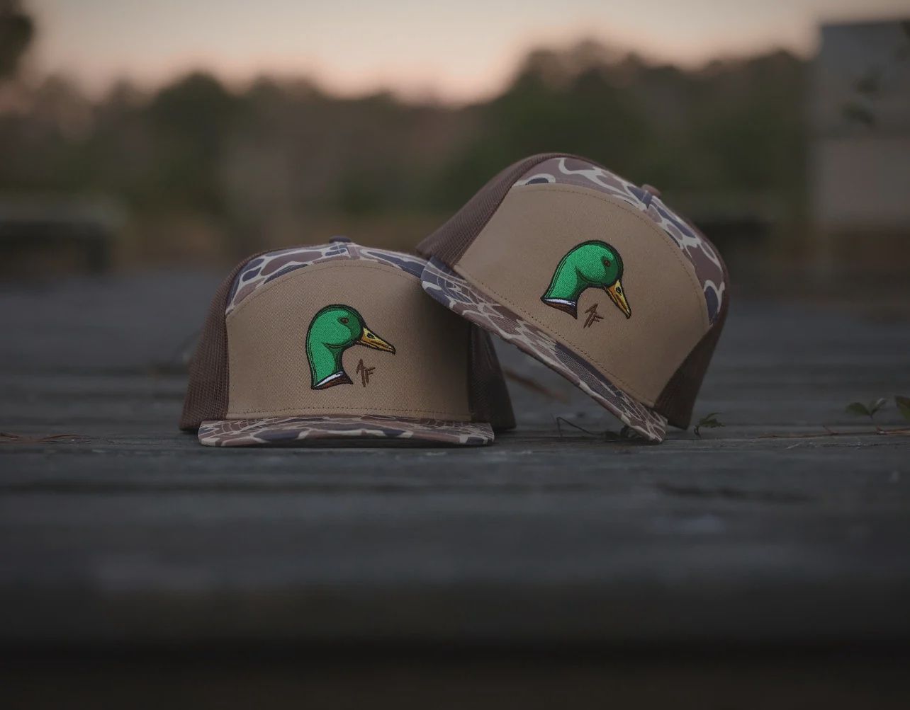 Mallard Duck Head Trucker Hat - Shadow Grass Camo