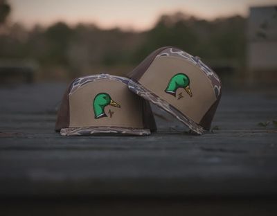 Mallard Duck Head Trucker Hat - Shadow Grass Camo