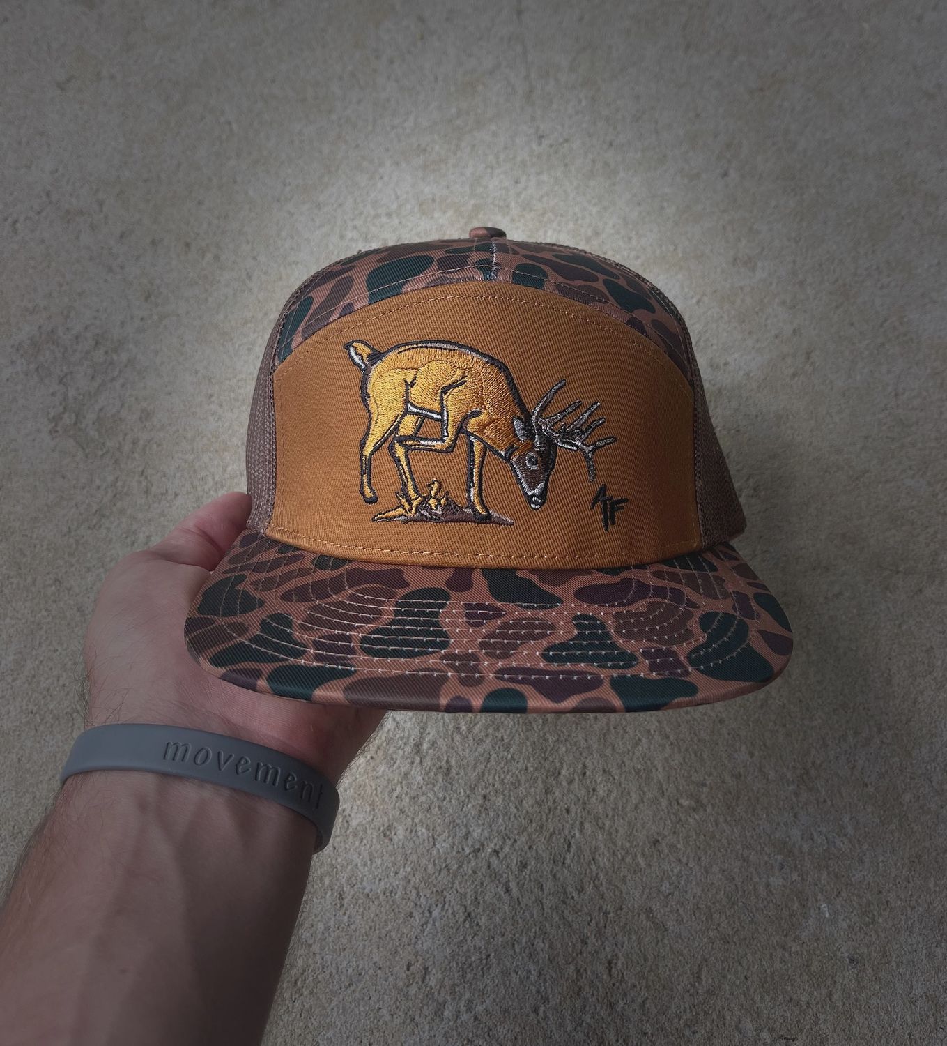Making a Scrape 7 Panel Trucker Hat - Duck Camo