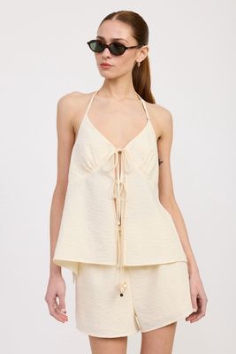 Real Life Front Tie Halter Top