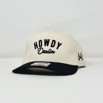 Howdy Darlin Trucker Hat - Black/Natural