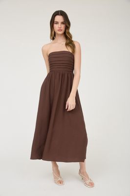 Waiting For You Strapless Midi Dress