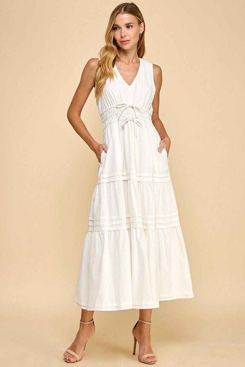 The Lila V-Neck Midi Dress