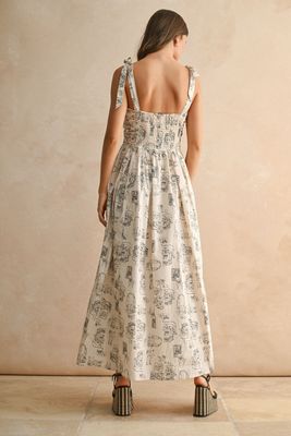 Me + You Tie Shoulder Maxi Dress
