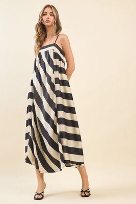 Santa Rosa Striped Midi Dress