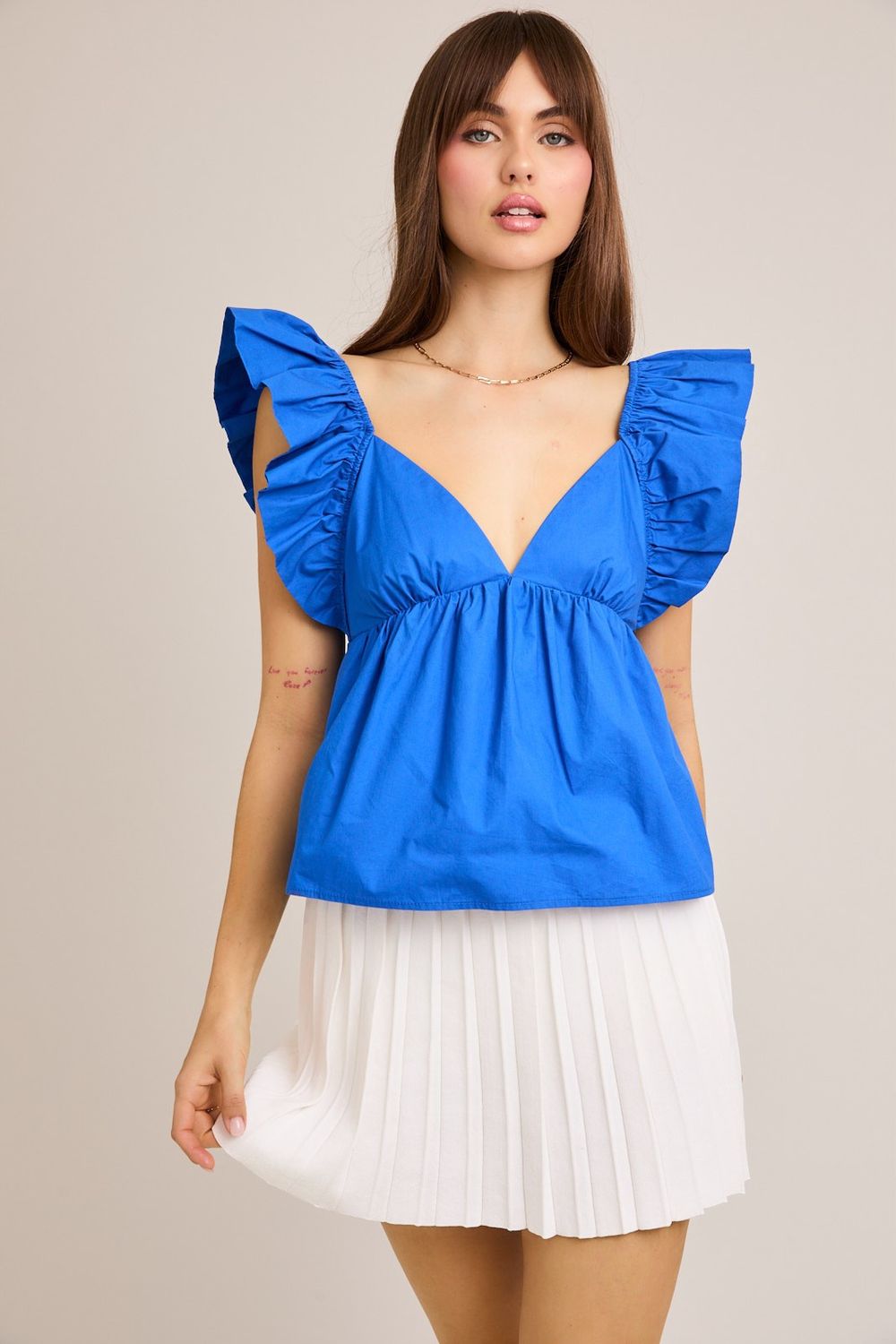 Around The World Ruffle Sleeve Top