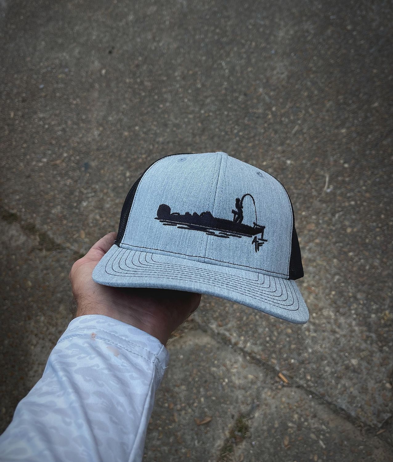 Tight Lines Trucker Hat - Heather Grey/Black