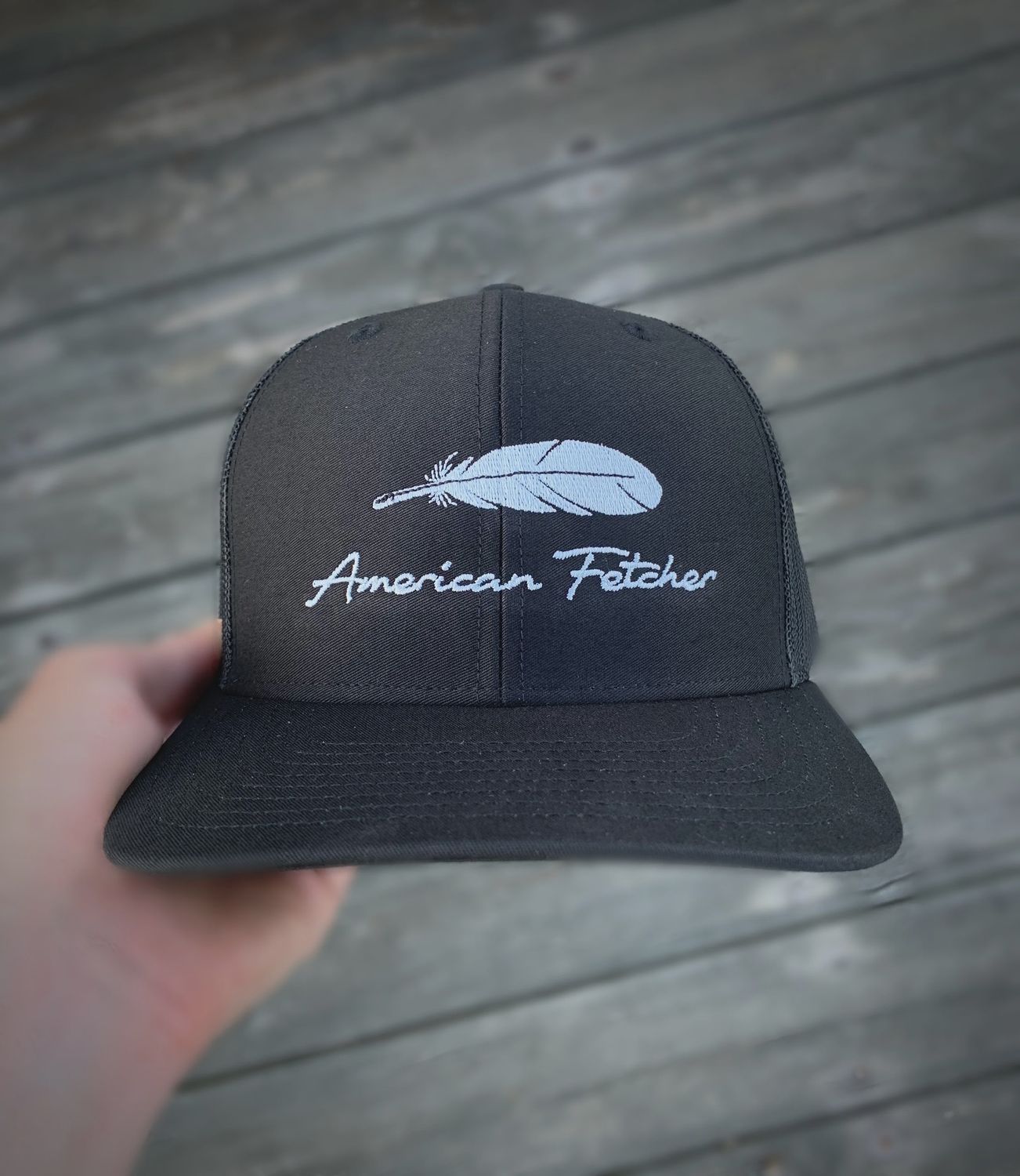 Feather Trucker Hat - Black