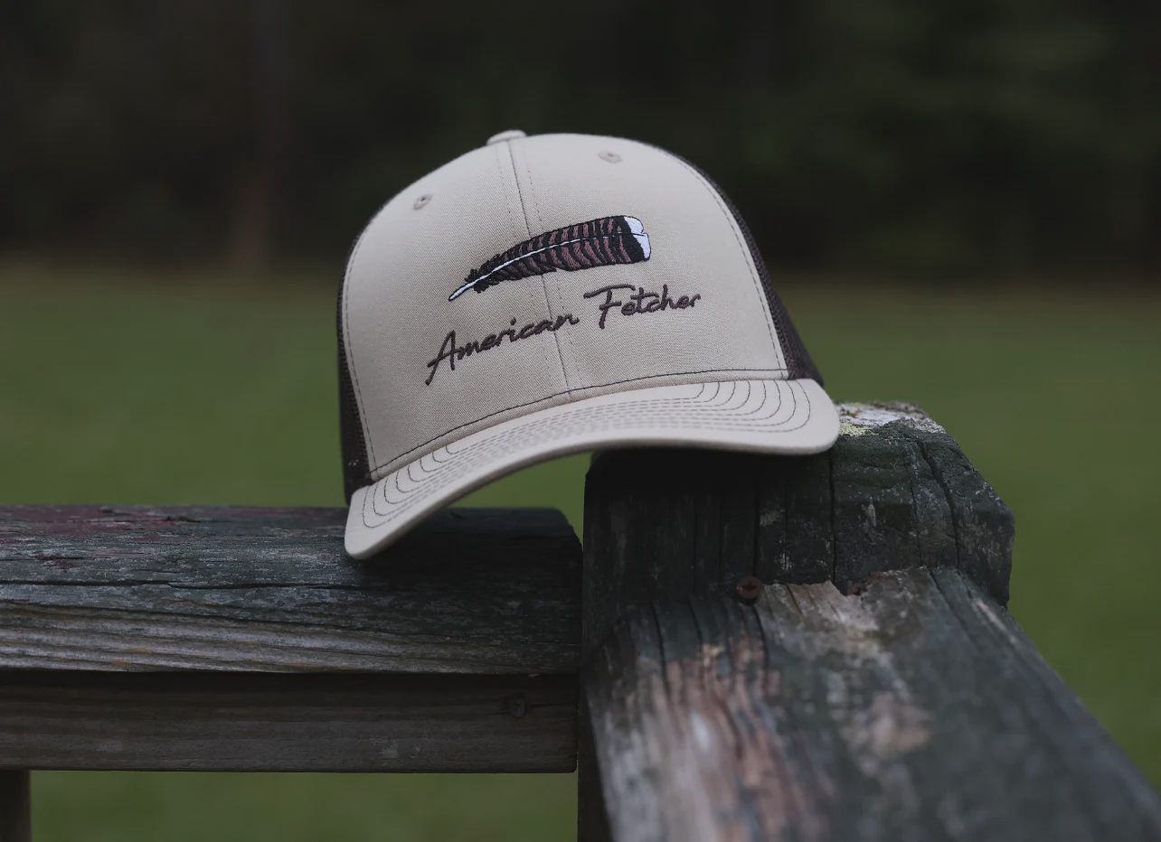 Turkey Feather Trucker Hat - Khaki/Coffee