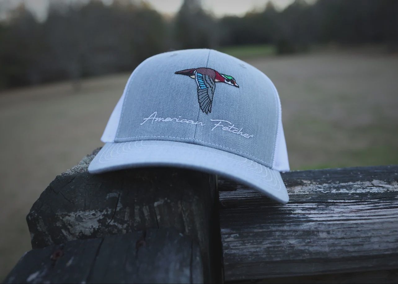 Woodie Trucker Hat - Heather Grey/White