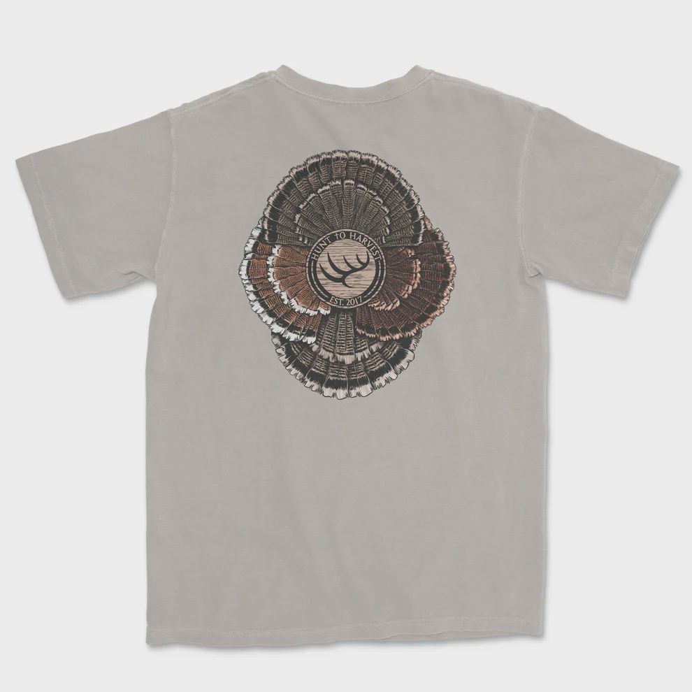 Turkey Feathers Short Sleeve T-Shirt - Moonbeam