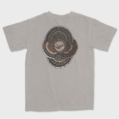 Turkey Feathers Short Sleeve T-Shirt - Moonbeam