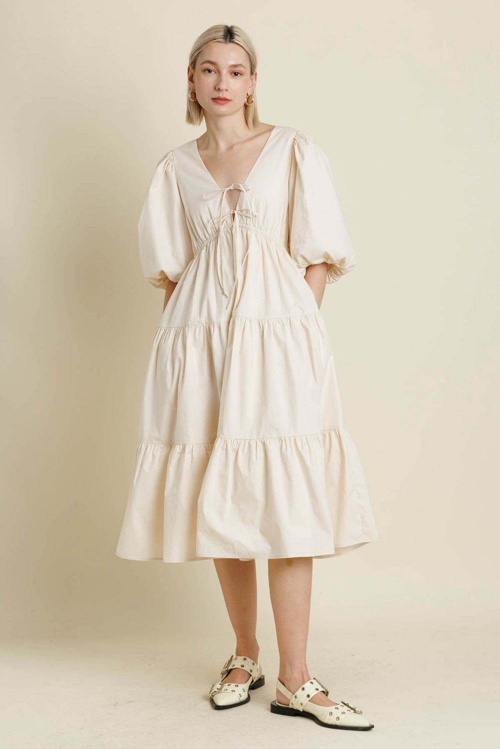 Getting Away Tiered Midi Dress