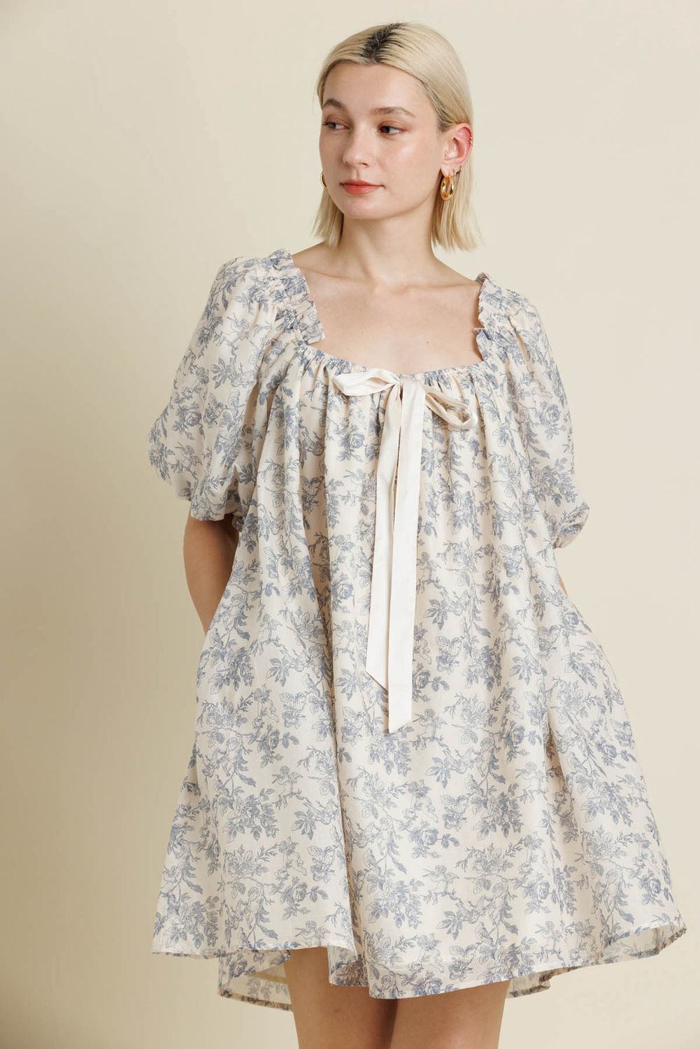Coming Back Toile Print Mini Dress
