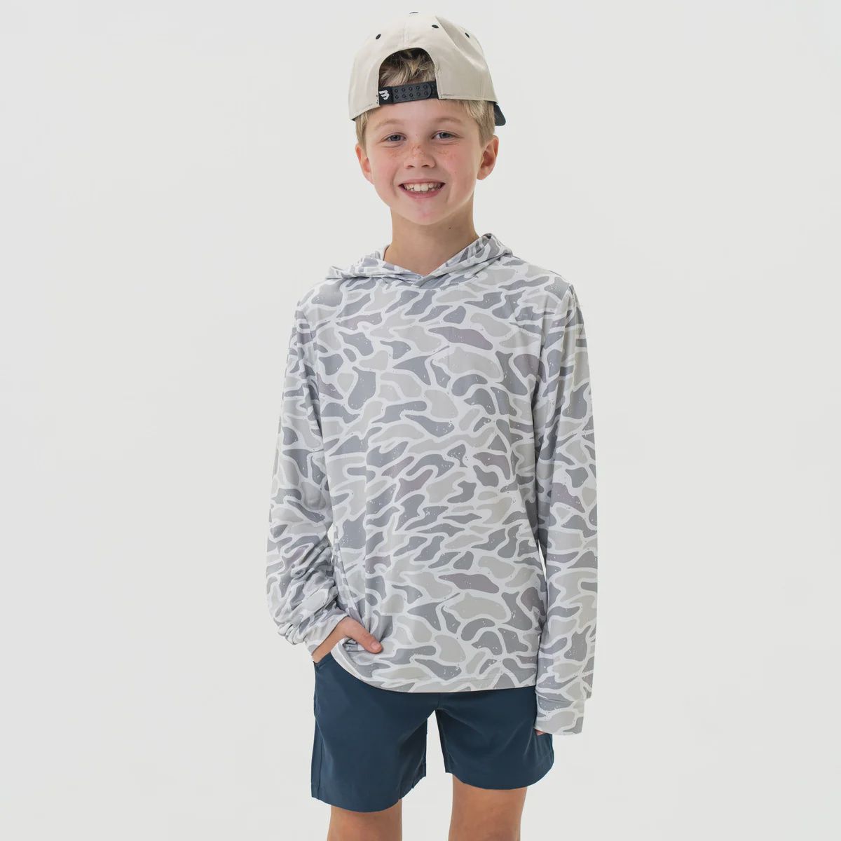 Youth Performance Hoodie - White Camo