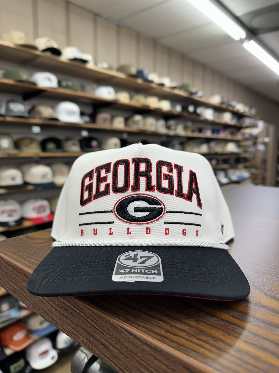 Georgia Bulldogs White Roscoe Rope TT 47 Hitch Hat
