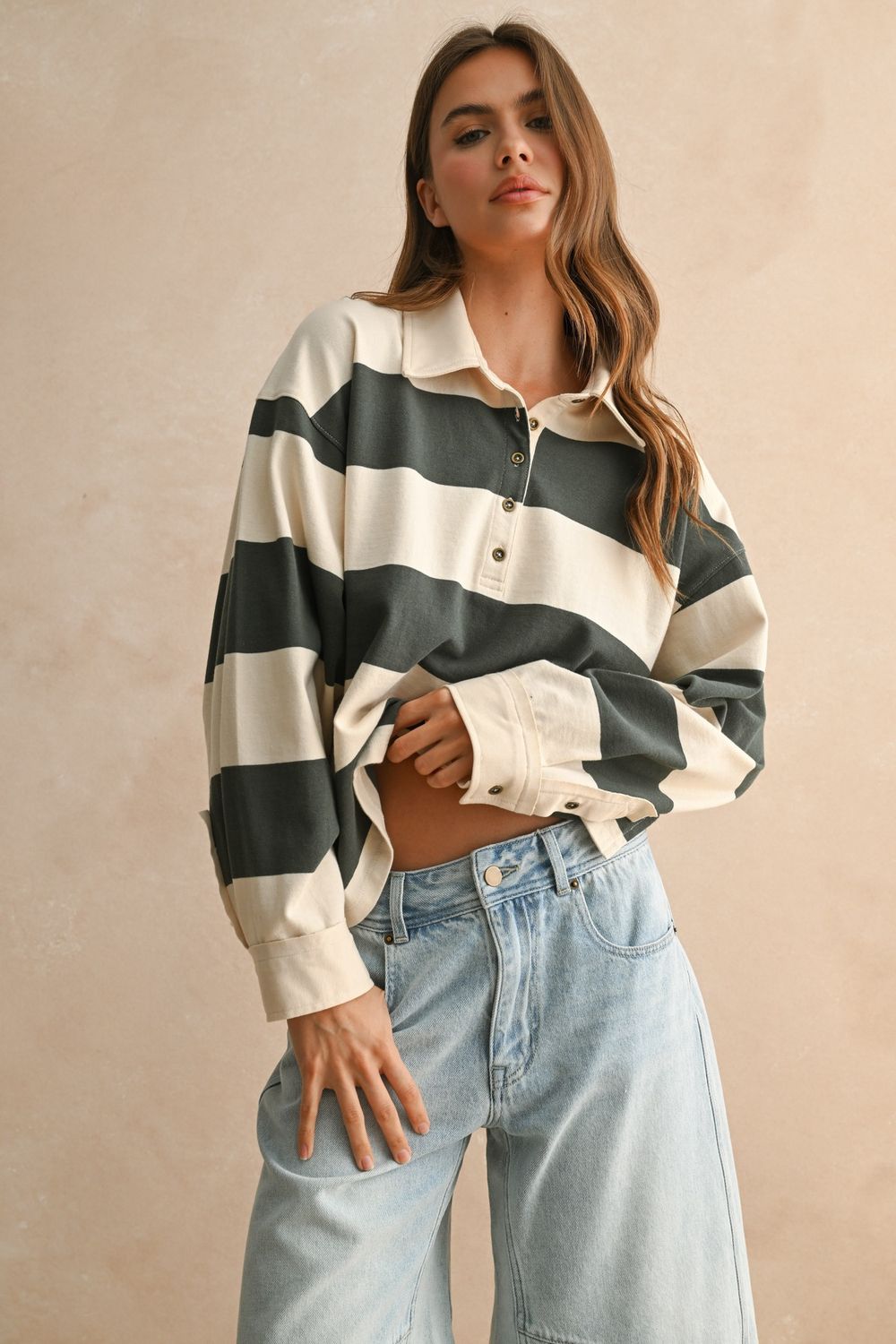 Wrong Way Long Sleeve Striped Sweatshirt