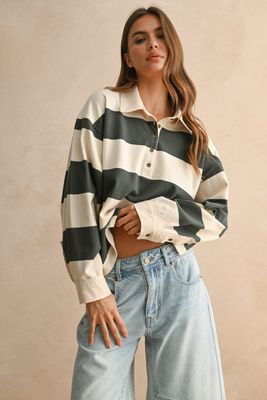 Wrong Way Long Sleeve Striped Sweatshirt