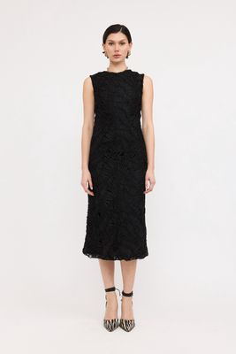 Clad Textured Midi Dress