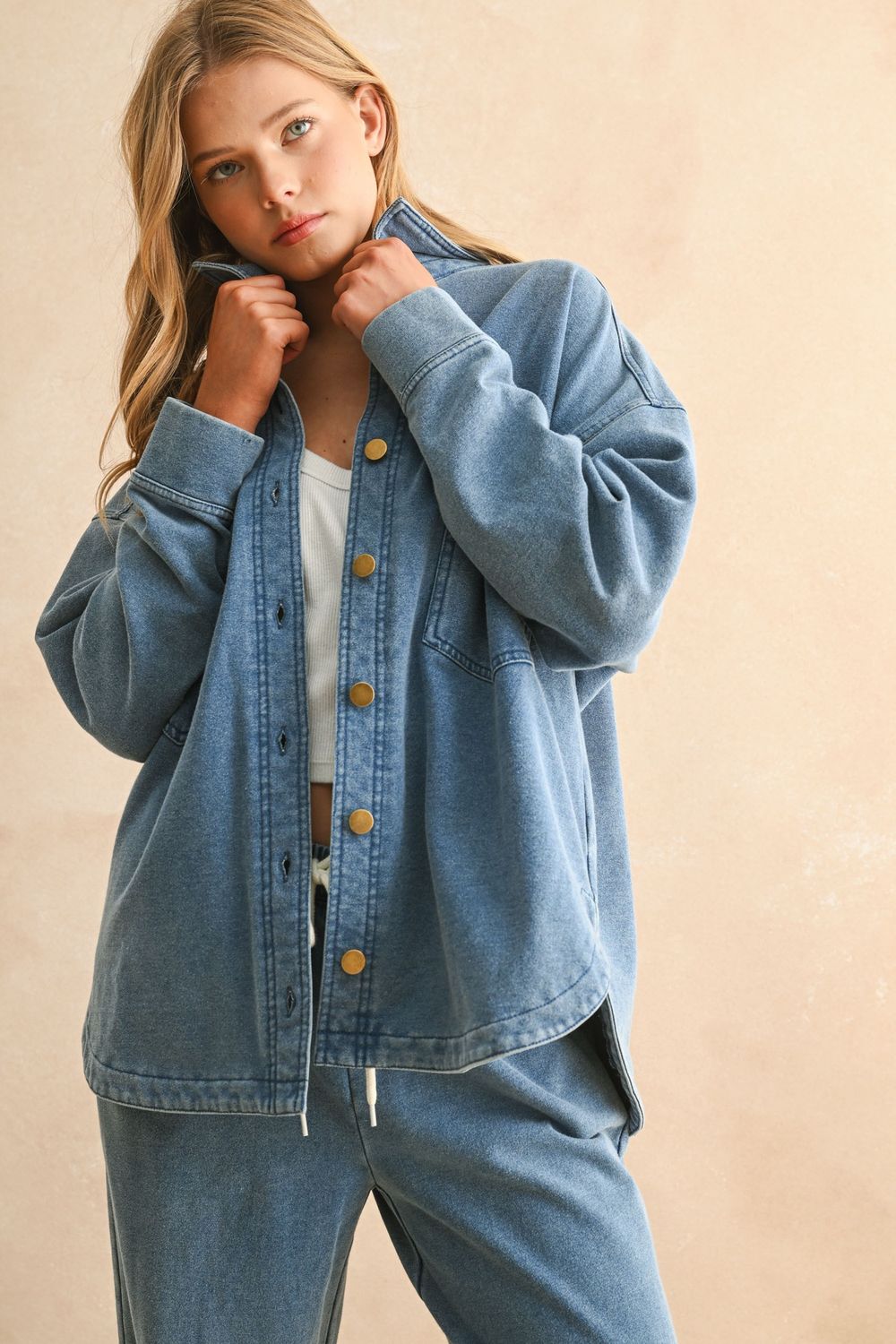 Stopping For You Knitted Shirt Jacket