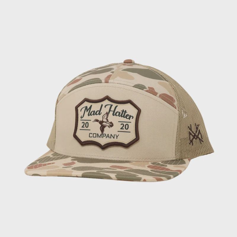 Green Head 7 Panel Hat - Field Camo