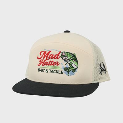 Bait &amp; Tackle 7 Panel Hat - Black/Natural