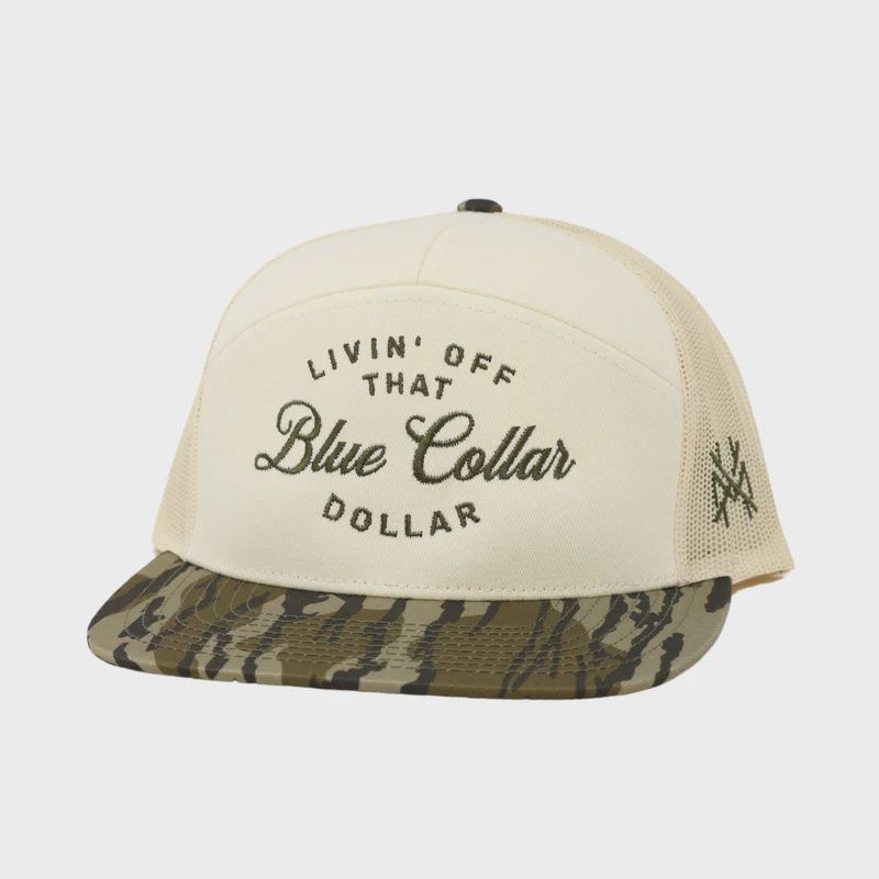 Blue Collar Dollar 7 Panel Hat - Bottomland/Natural