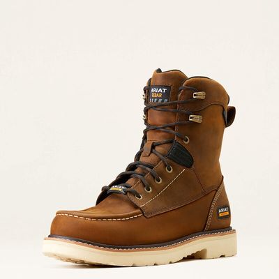 8&quot; Rebar Lift Waterproof Distressed Brown Boots