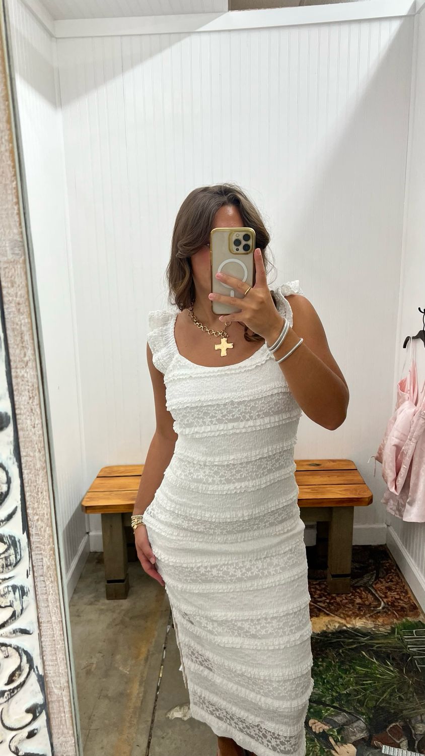 Bay Breeze Lace Midi Dress