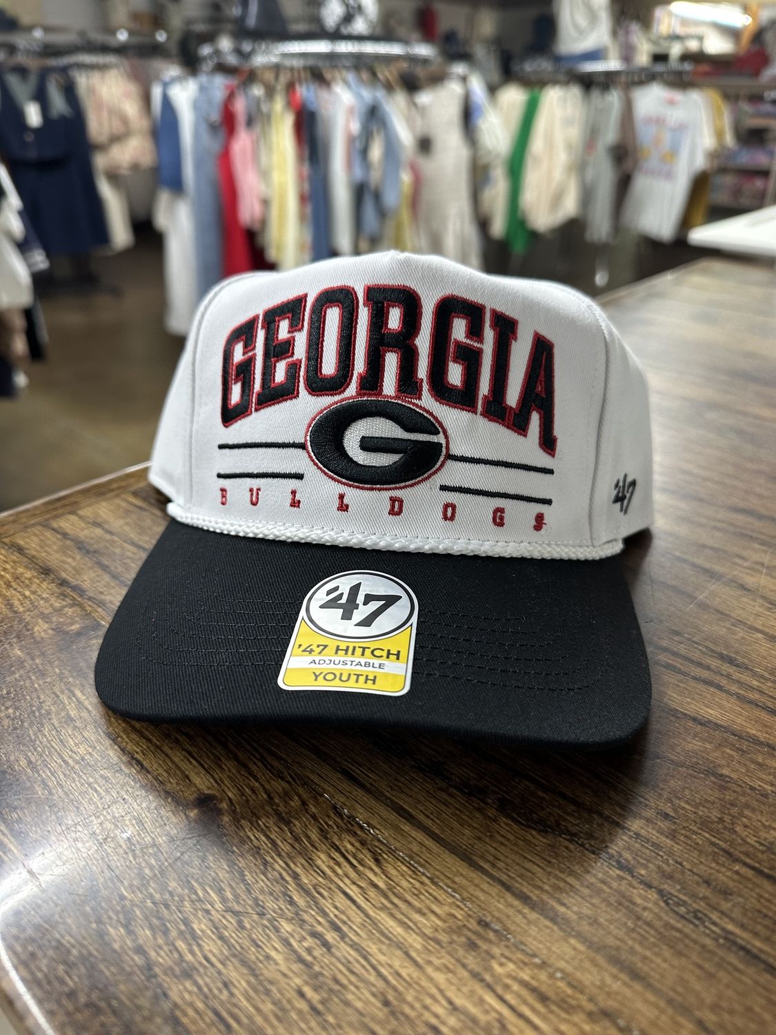 Youth Georgia Bulldogs White Roscoe Rope TT Hat