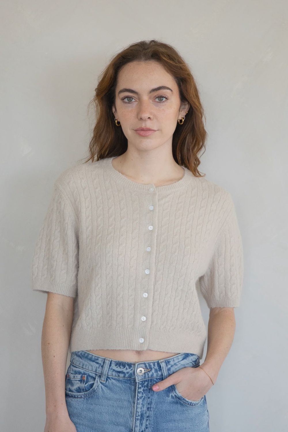Have Mercy Cable Knit Button Sweater