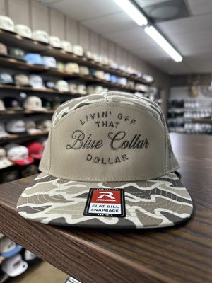 Blue Collar Dollar 7 Panel Hat - Field Camo