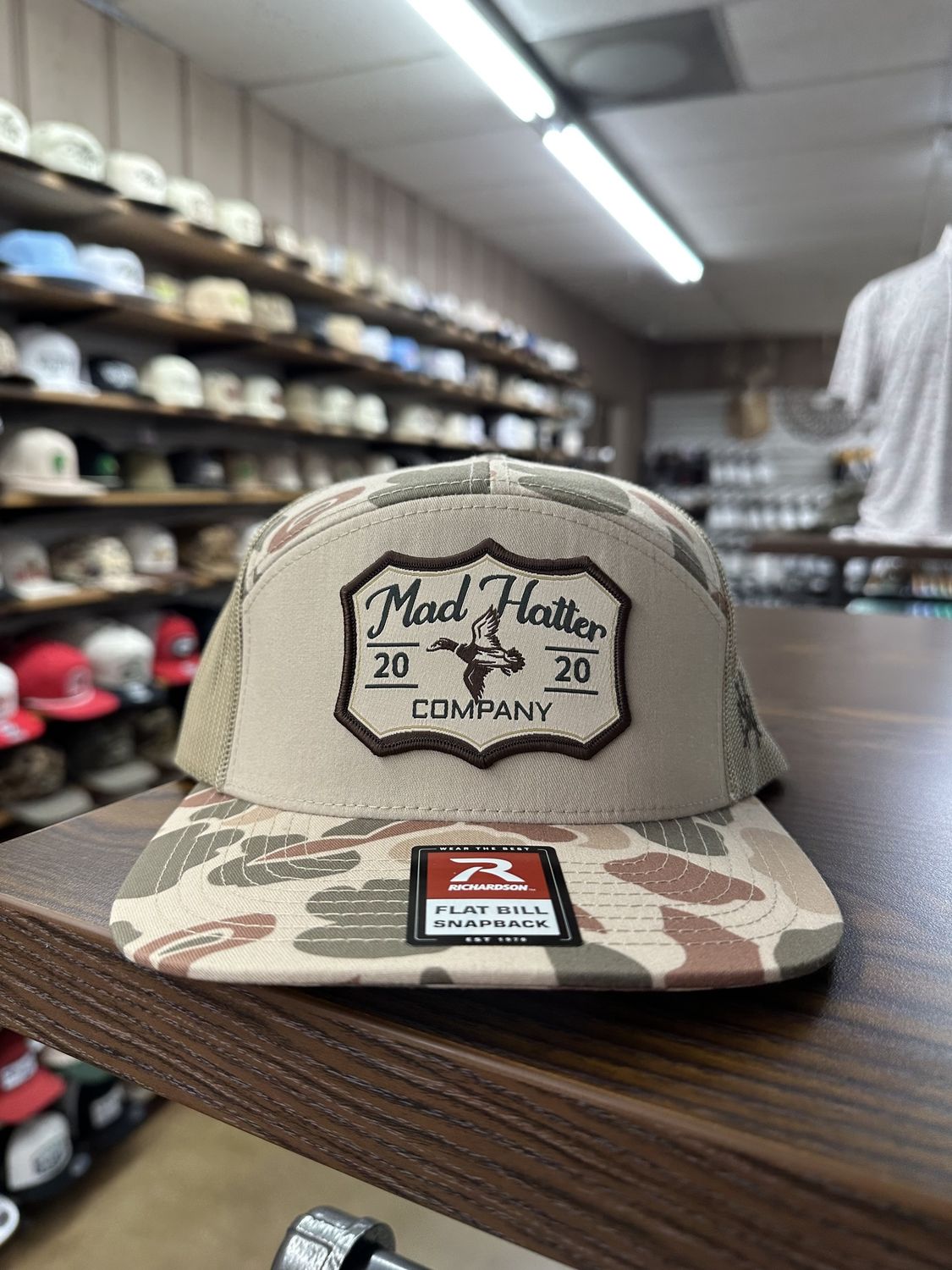 Green Head 7 Panel Hat - Harvest Camo