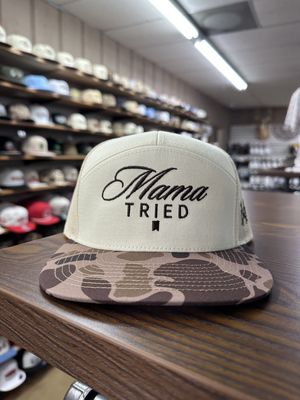 mama Tried 7 Panel Hat - Duck Camo/Natural