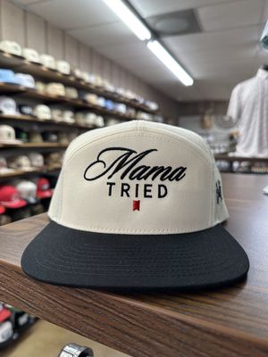 Mama Tried 7 Panel Hat - Black/Natural
